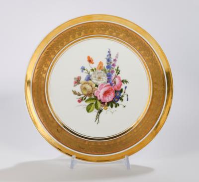 Blumenteller, Schoelcher á Paris, um 1830, - Sklo a porcelán