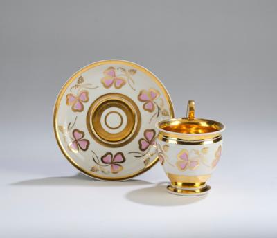 Dessintasse mit Untertasse, Kaiserliche Manfuaktur Wien 1832, - Vetri e porcellane