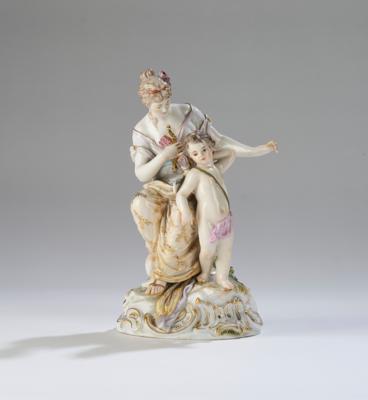 Junge Dame und Amor, Meißen um 1890, - Glass and Porcelain