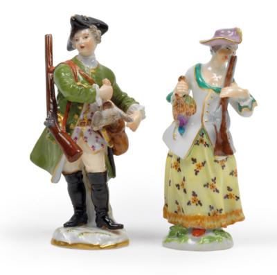 Miniatur-Jäger und Jägerin, Meißen - Sklo a porcelán