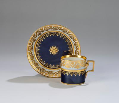 Tasse mit Untertasse, Kaiserliche Manufaktur Wien, 1804, - Vetri e porcellane