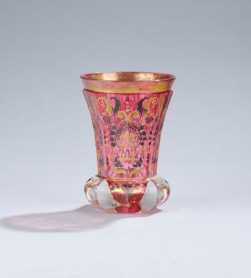 Becher, Böhmen Mitte 19. Jh., - Glass and Porcelain