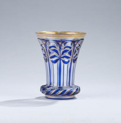 Becher, Böhmen um 1840/50, - Glas & Porzellan