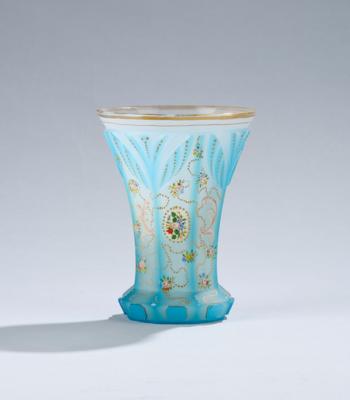 Becher, wohl Annathal bei Schüttenhofen, um 1840, - Sklo a porcelán