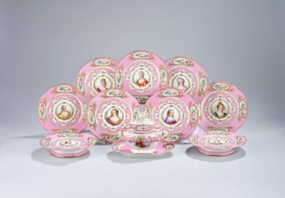 Set im Sèvres Stil, Frankreich, Ende 19. Jh., - Sklo a porcelán