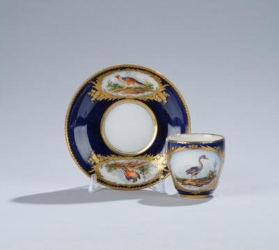 Tasse mit Untertasse, Rihouet, Paris, 19. Jh., - Glass and Porcelain