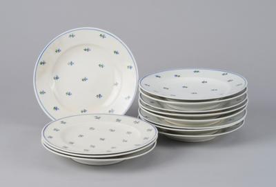 12 Speiseteller, Kaiserliche Manufaktur, Wien 1837-53, - Sklo a porcelán