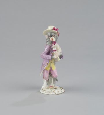 Affe mit Dudelsack aus der Affenkapelle, Meissen 18. Jh., - Glass and Porcelain