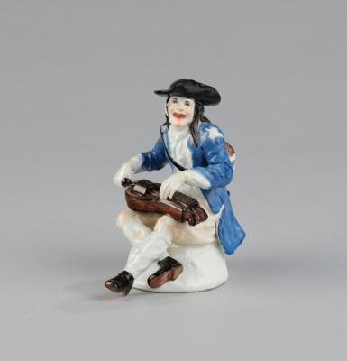 Bettler mit Drehleiher, Meissen um 1745, - Glas & Porzellan