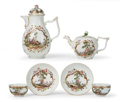 Kaffee- Teeservice für 2 Personen, Meißen um 1750-1760, - Glas & Porzellan