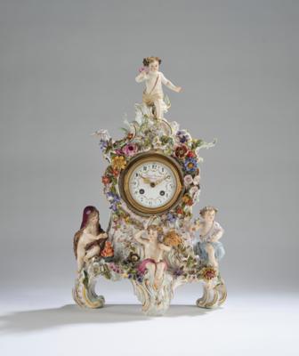 Uhrgehäuse mit den "Vier Jahreszeiten", Meissen um 1880, - Sklo a porcelán
