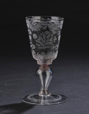Pokal, Böhmen um 1700, - Glas & Porzellan