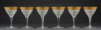 6 Martinigläser aus der Serie Splendid Gold, Moser, - Sklo a porcelán