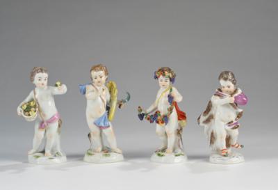 Amoretten als Allegorien der vier Jahreszeiten, Meissen 2. Hälfte 20. Jh. - Sklo a porcelán