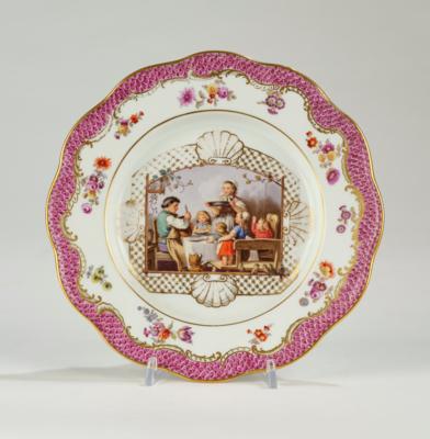 Bildteller nach Adrian Ludwig Richter (1803-1884), Meissen 2. Hälfte 19. Jh. - Sklo a porcelán