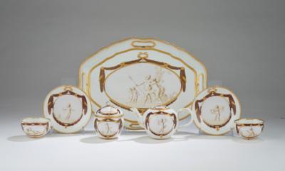 Dejeuner mit Grisaille Dekor, Meissen 1763-1773 - Sklo a porcelán