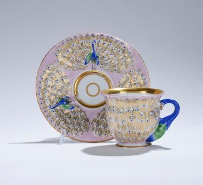 Tasse mit Untertasse, Kaiserliche Porzellanmanufaktur, Wien 1849, - Glass and Porcelain