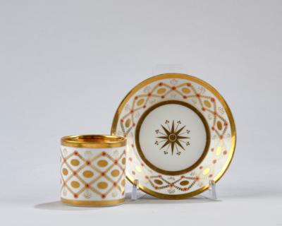 Tasse mit Untertasse, Nast, Paris, Anf. 19. Jh., - Sklo a porcelán