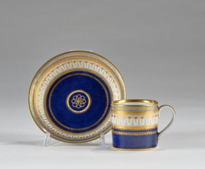 Tasse und Untertasse, Kaiserliche Manufaktur, Wien 1795 und 1827, - Glass and Porcelain