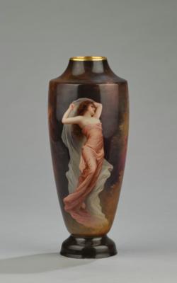 Vase "Nymphe" wohl nach Edouard Bisson (1856-1939), signiert Louis Scherf (1870-1955) - Sklo a porcelán