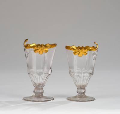 2 Fußbecher, Schlesien Mitte 18. Jh., - Glass and Porcelain