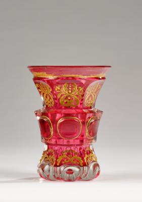 Becher, Böhmen, um 1840/50, - Glas & Porzellan