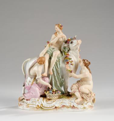 Europa auf dem Stier, Meissen 2. Hälfte 19. Jh., - Glass and Porcelain