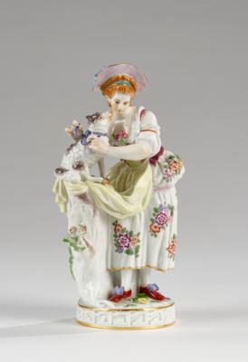 Mädchen mit Lamm, Meissen 1984, - Vetri e porcellane