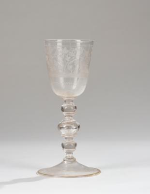 Pokal, Böhmen um 1700, - Sklo a porcelán