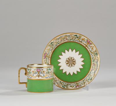 Tasse mit Untertasse, Kaiserliche Porzellanmanufaktur, Wien 1794/95, Sorgenthal Periode, - Vetri e porcellane