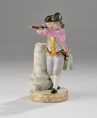 Knabe mit Armbrust, Meissen 19. Jh. - Glass and Porcelain