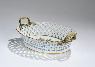 Ovaler Henkelkorb, Meissen, 2. Hälfte 19. Jh., - Glass and Porcelain
