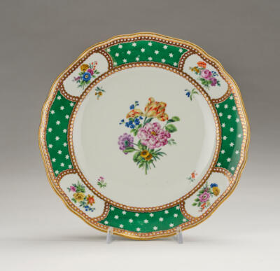 Teller, Kaiserliche Porzellanmanufaktur, Wien um 1760, - Sklo a porcelán