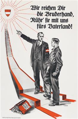 ANONYM "Wir reichen dir die Bruderhand....." - Posters, Advertising Art, Comics, Film and Photohistory