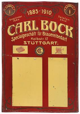 CARL BOCK - SPECIALGESCHÄFT FÜR BRAUEREIBEDARF - Plakate, Reklame, Comics, Film- und Fotohistorika