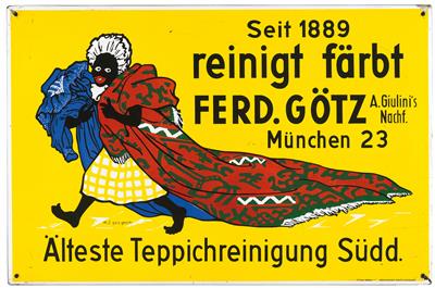 REINIGT, FÄRBT ... FERD. GÖTZ ... MÜNCHEN - Posters, Advertising Art, Comics, Film and Photohistory