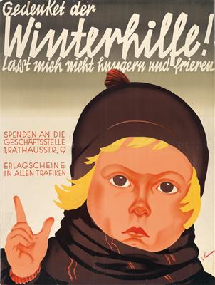 SLAMA Victor Theodor (1890-1-973) "Gedenket der Winterhilfe" - Posters, Advertising Art, Comics, Film and Photohistory