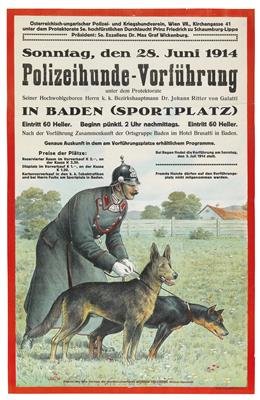 ANONYM "Polizeihunde-Vorführung in Baden" - Plakáty, Komiksy a komiksové umění