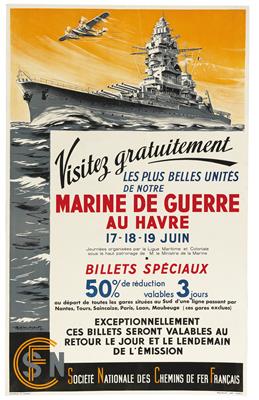 HILDENBRANDT "Marine de Guerre au havre" - Plakate, Reklame, Comics, Film- und Fotohistorika