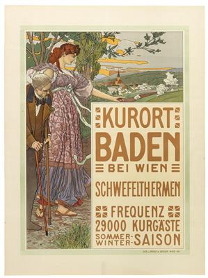 LIEBENWEIN Maximilian "Kurort Baden bei Wien" - Plakáty, Komiksy a komiksové umění