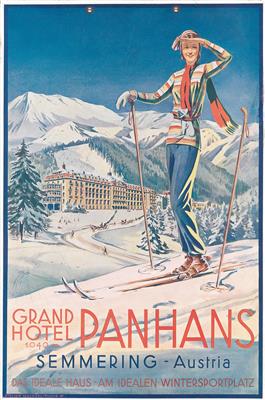 MUCHSEL-FUCHS (Atelier) "Grand Hotel Panhans Semmering" - Manifesti e insegne pubblicitarie, fumetti, storia del cinema e della fotografia