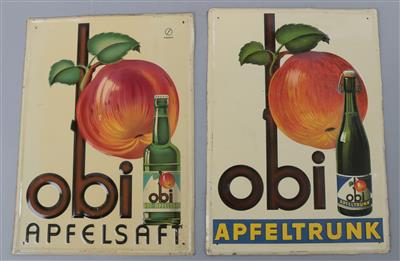 OBI APFELSAFT/APFELTRUNK, Konvolut (2 Stück) - Plakate und Reklame