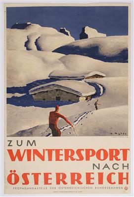 ZUM WINTERSPORT NACH ÖSTERREICH - Posters and Advertising Art
