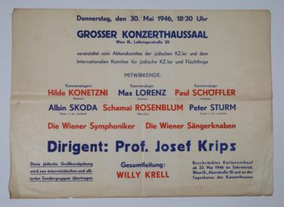 Konzertveranstaltung des Aktionskomitees der jüdischen KZler - Plakate & Reklame