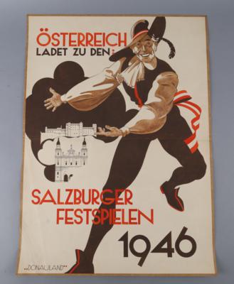 ÖSTERREICH LADET ZU DEN: SALZBURGER FESTSPIELEN 1946 - Manifesti e insegne pubblicitarie