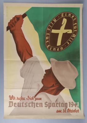 WIR RUFEN DICH ZUM DEUTSCHEN SPARTAG 1941 - Posters and Advertising Art