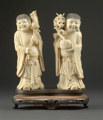 2 chinesische Statuetten, - Antiquitäten - Uhren, Metallarbeiten, Asiatika, Fayencen, Volkskunst, Skulpturen