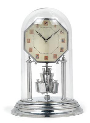 An Art Deco clock, with 1-year power reserve - Antiques: Clocks, Metalwork, Asiatica, Faience, Folk art, Sculptures