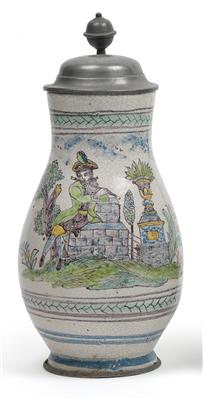 Pear-shaped jug, - Antiques: Clocks, Metalwork, Asiatica, Faience, Folk art, Sculptures