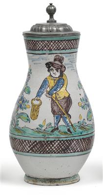 Pear-shaped jug, - Antiquariato - orologi, metalli lavorati, asiatica, ceramica faentinas, arte popolare, sculture